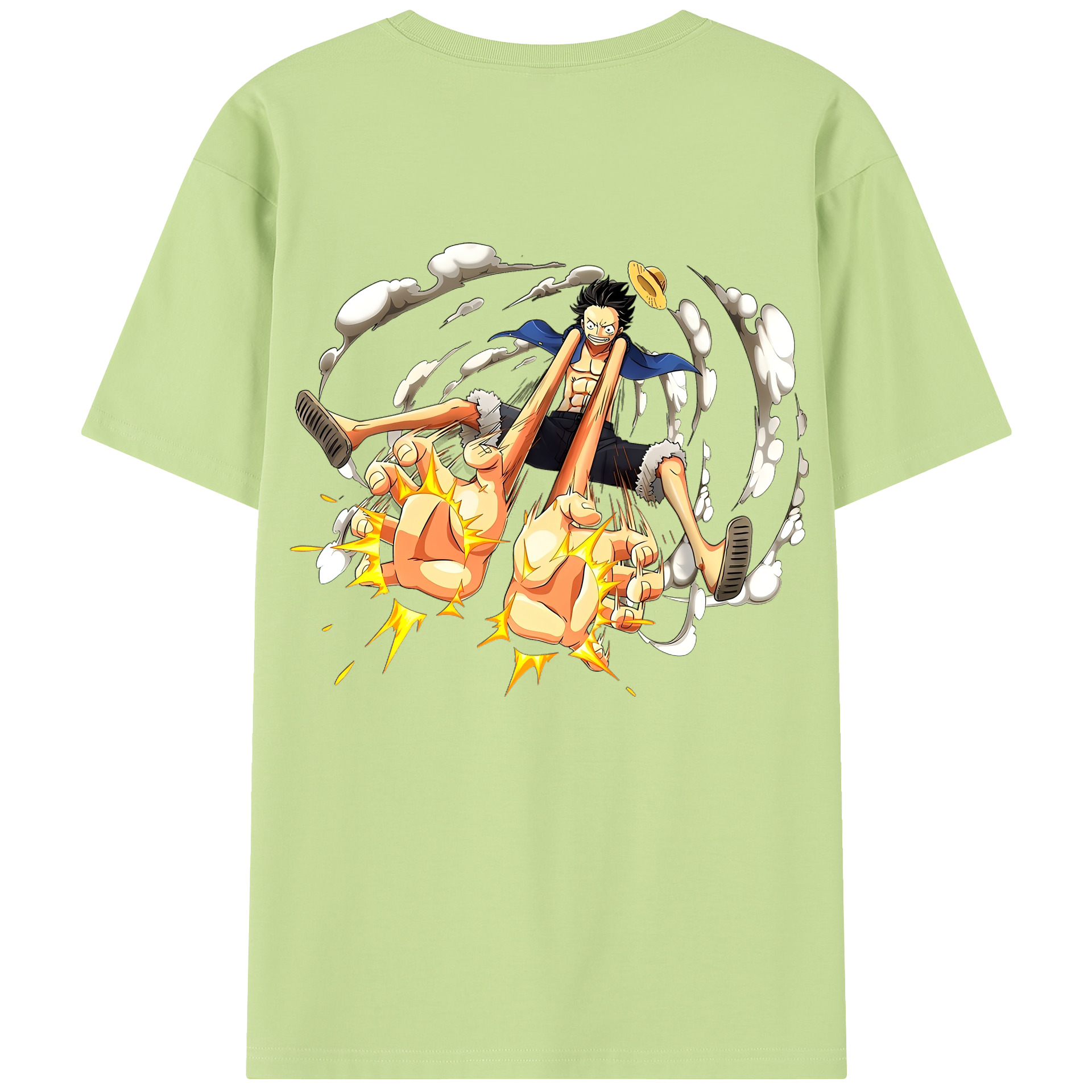 ワンピース モンキー・D・ルフィ ONE PIECE Monkey D. Luffy 綿100％半袖Tシャツ（背面プリント）
